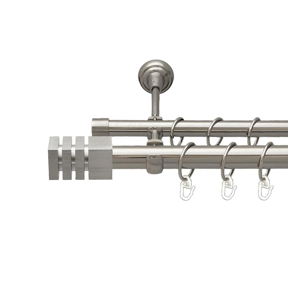 Карниз Orvit Акорда металевий дворядний відкритий гладка труба кільце металеве Нержавіюча Сталь 25\19 мм 240 Львов - изображение 1