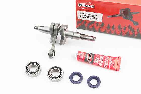 Колінвал, палець 10mm MS-180 + підшипник + підшипник 6002-2шт + сальник 15x25x5-2шт + герметик Киев