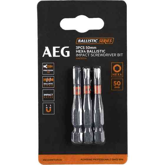 Біта ударна AEG AAK503H4, HEX4, 50мм (3шт) Одеса