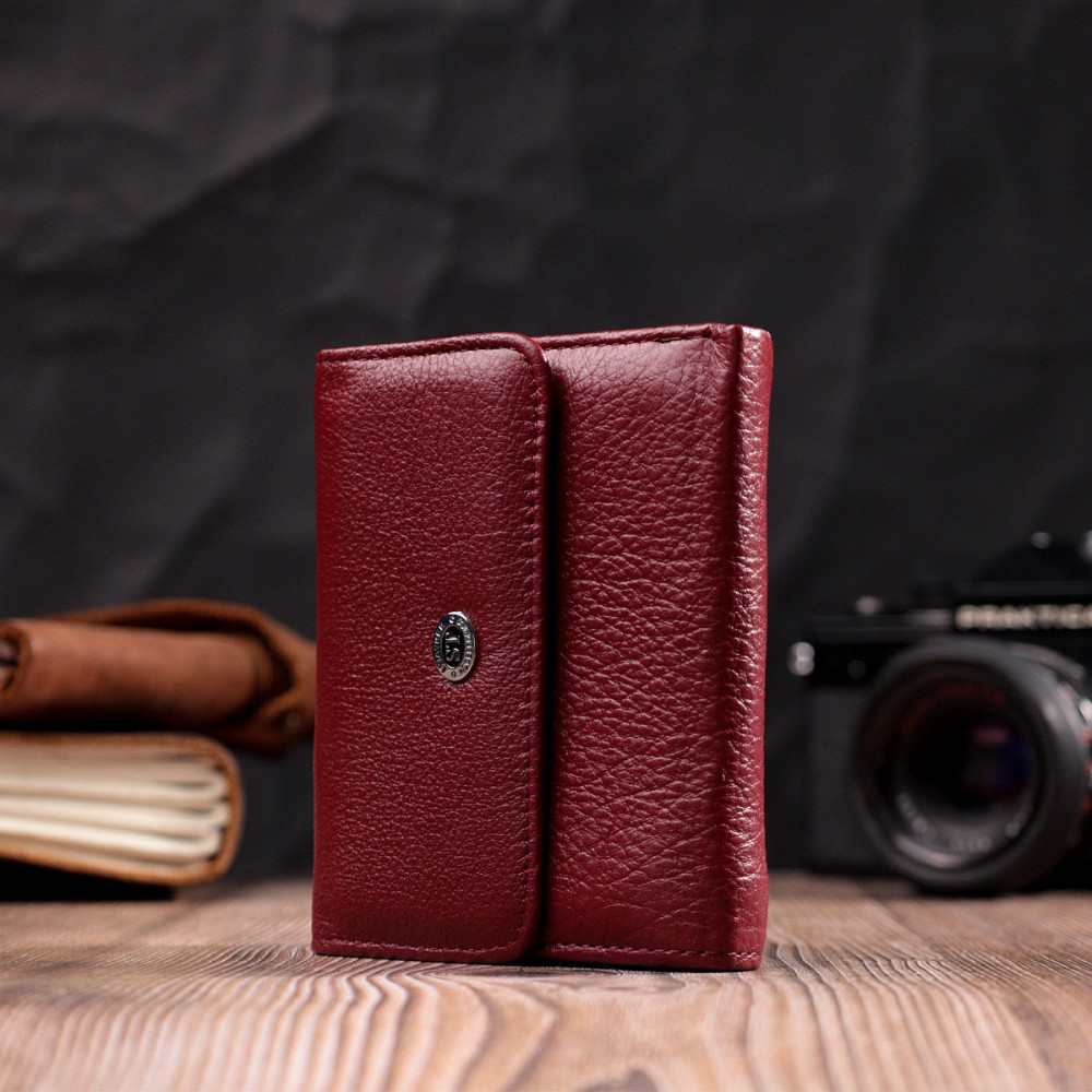 Кожаный женский кошелек с монетницей ST Leather 19480 Бордовый Киев - изображение 9