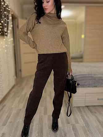 Женские утепленные брюки мом из вельвета на плотном флисе Шоколад, 50/52 Одесса