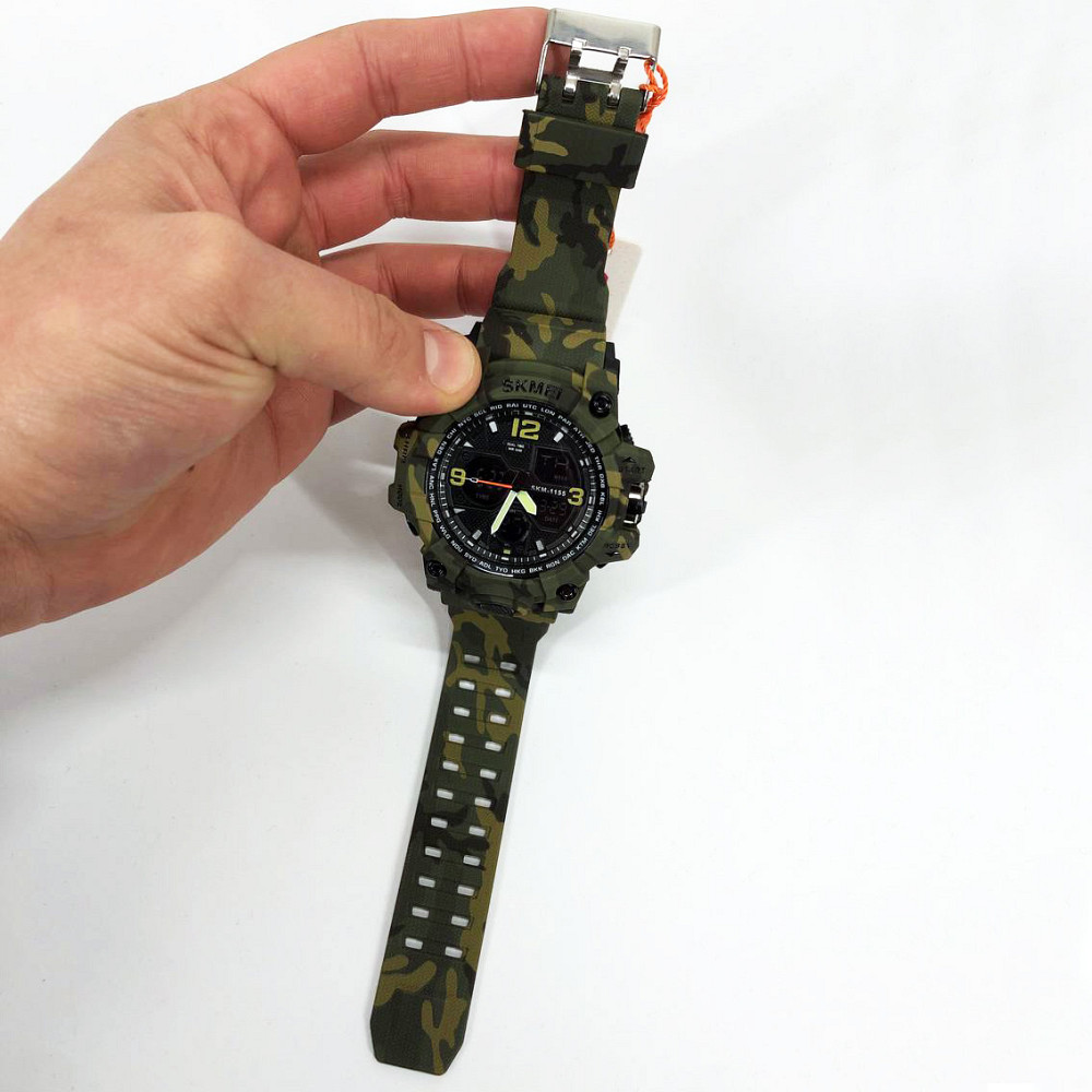 Спортивные часы мужские водонепроницаемы SKMEI 1155BCMGN GREEN CAMO, Часы военной тематики DS-71 Львов - изображение 8