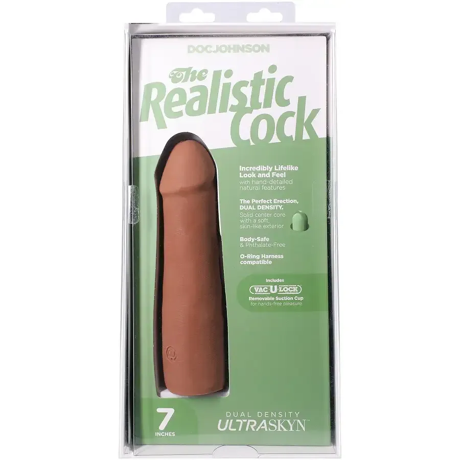 Фалоімітатор Doc Johnson The Realistic Cock ULTRASKYN - 7 Inch Caramel Львів - фото 10