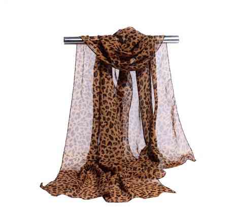 Шарф с леопардовым принтом - размер шарфа 160*48см, шифон Киев