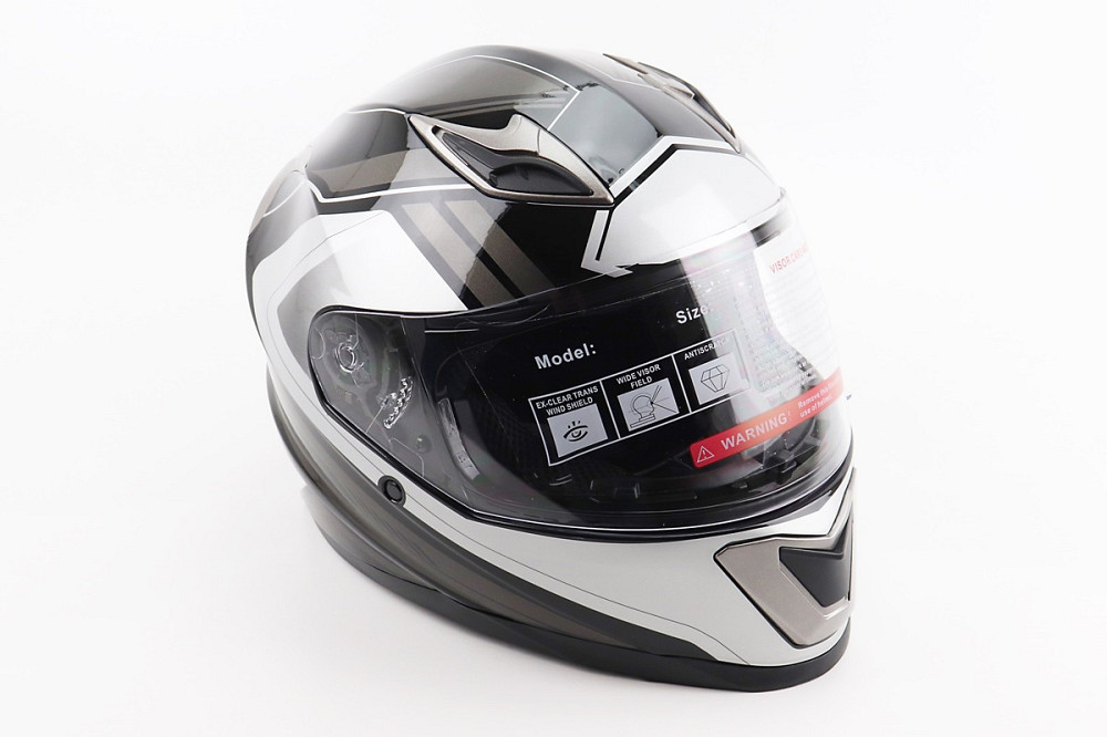 Шолом інтеграл, закритий BLD-M62 S (55-56см), ЧОРНИЙ/БІЛО-СІРИЙ Киев - изображение 1