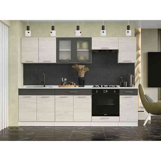 Кухня модульная Эверест Эко набор №5 крафт белый/графит 2.6 м столешница Скай (DTM-071064) Львов