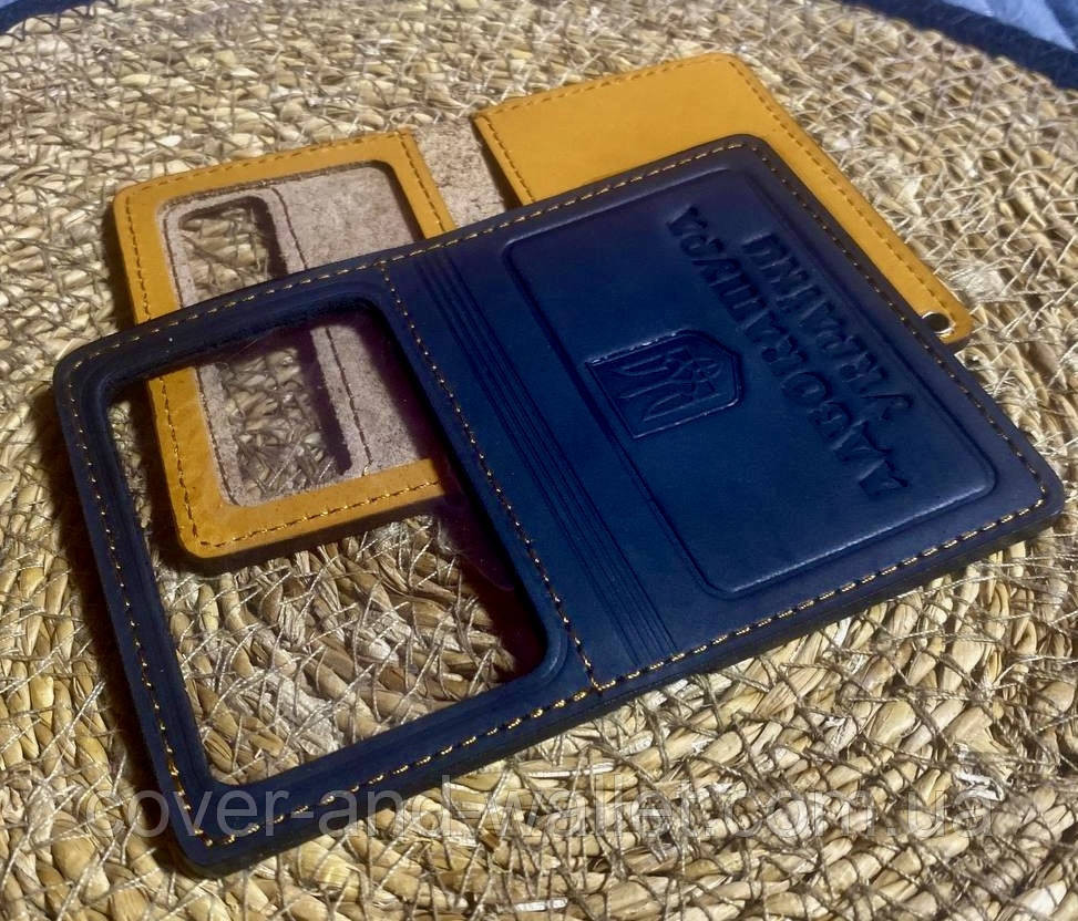 Обкладинка на посвідчення адвоката із вінтажної шкіри чорного кольору PS Leather Київ - фото 1