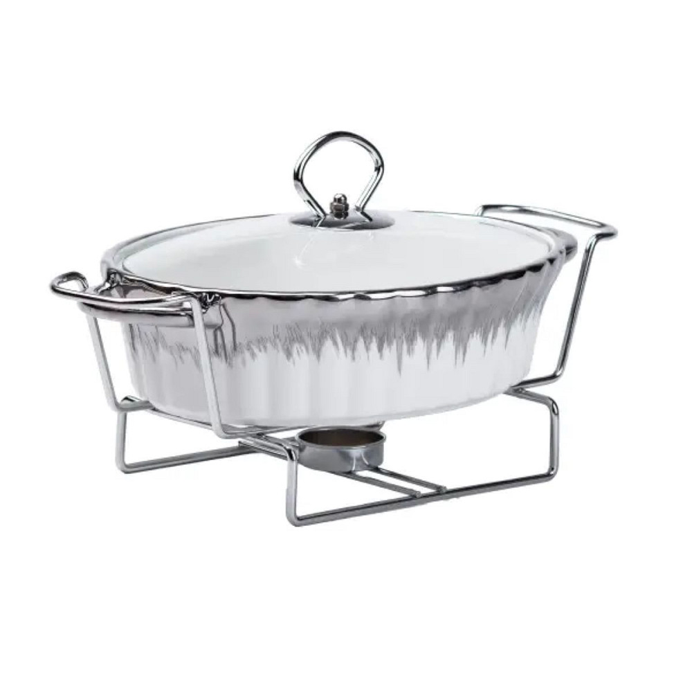 Yiwu Марміт порцелянаовий на 1 л овальний з підігрівом 31×19×13 см Коломыя - изображение 4