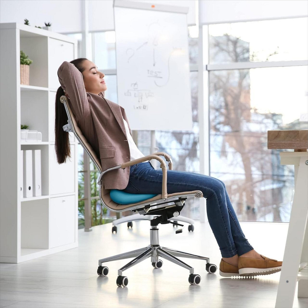 Надувная подушка для сиденья 33 см синяя с насосом балансировочная ортопедическая массажная Киев - изображение 5