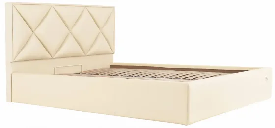 Кровать Двуспальная Leeds Comfort 180 х 190 см Fly 2207 С подъемным механизмом и нишей для белья Бежевый Киев
