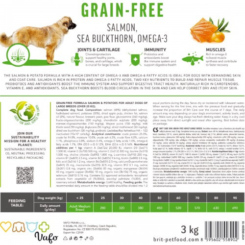 Корм сухий Brit Care Dog Grain-free Adult Large Breed для дорослих собак великих порід беззерновий з лососем 12 кг Київ - фото 7