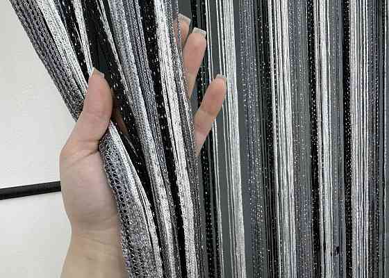 Шторы-нити с люрексом Графитовый с черным и белым 300х300см 1 шт (61-102) Киев