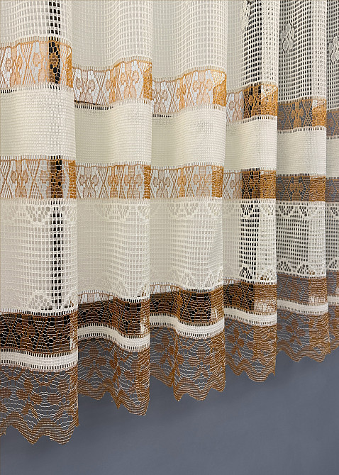 Тюль сетка VR-Textil Juli №1876т Арка на кухню цвет молочный с карамельным 250х145 см (53-0197) Киев - изображение 6