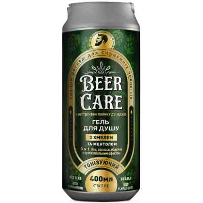 Гель для душа Beer Care 3 в 1 С хмелем и ментолом Тонизирующий 400 мл (4820164641996) Винница