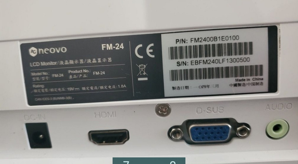 Монітор: 24" Neovo FM-24 Full HD, HDMI, VGA + Колонки. Київ - фото 6