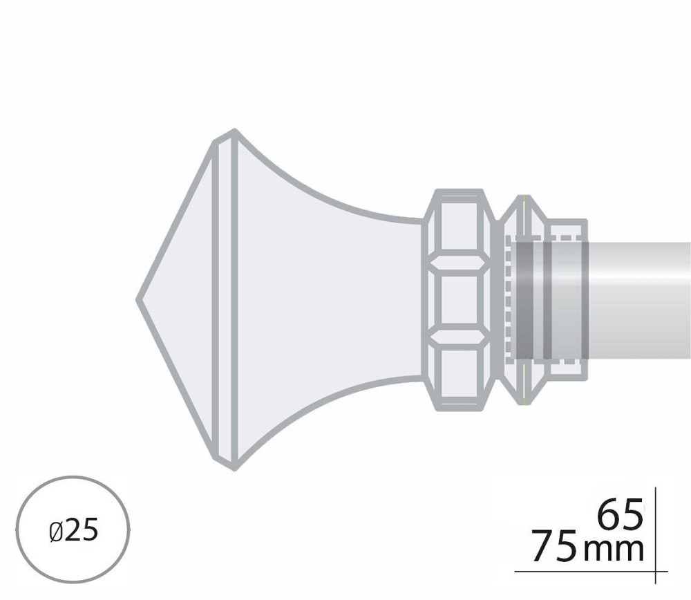 Закінчення для карнизу Orvit ЕМПОРІЯ 25 мм ЧОРНИЙ ОКСАМИТ Львов - изображение 2