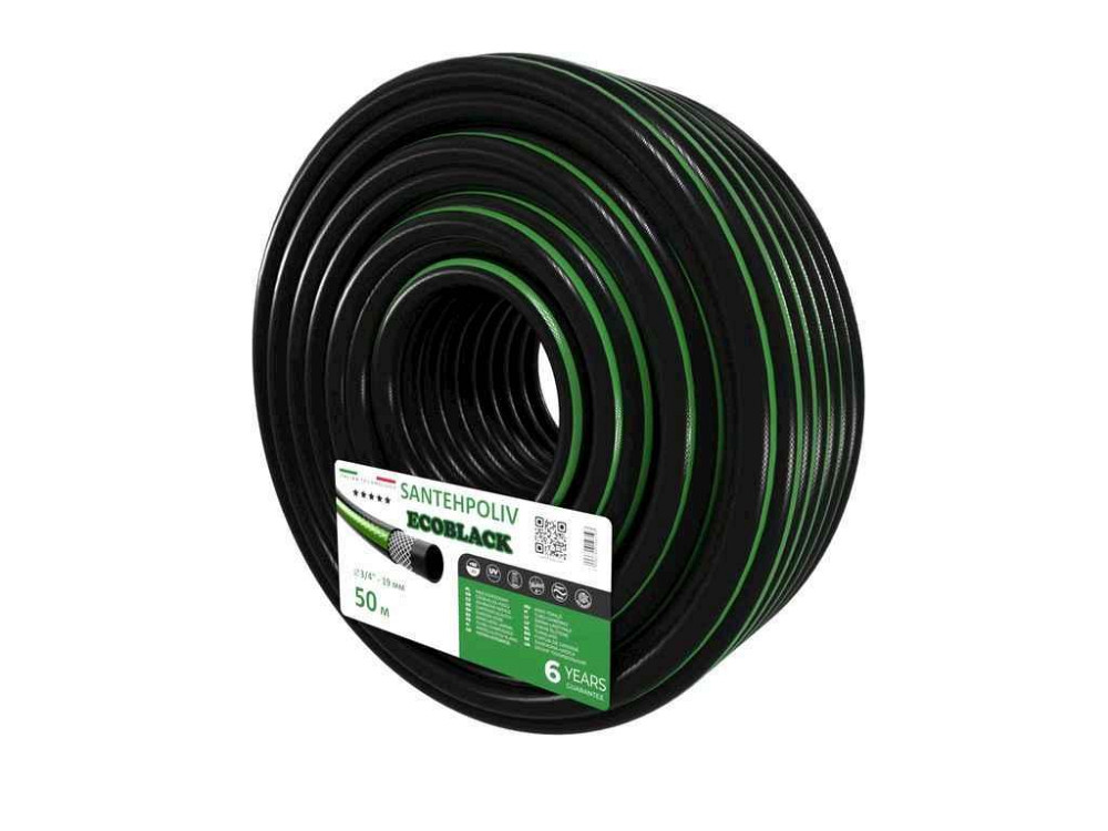 Шланг для поливу 3/4 50м ECOBLACK (бухта) ПВХ ТМ SANTEHPOLIV Київ - фото 1
