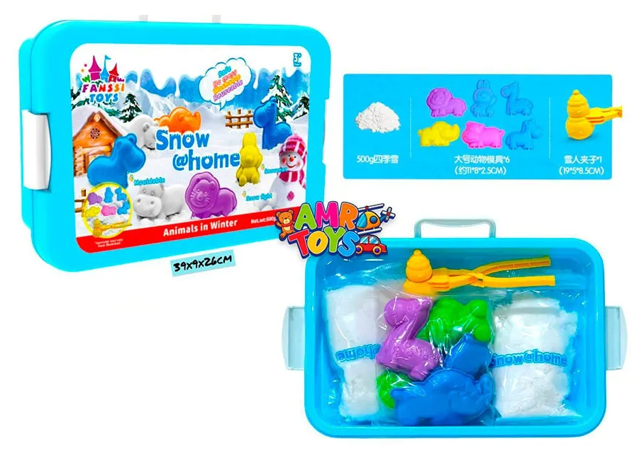 Набір снігу кінетичний пісок для дітей, набір “Тварини взимку”, маса для ліплення, творчості з формою для ліплення Кам'янець-Подільський - фото 9