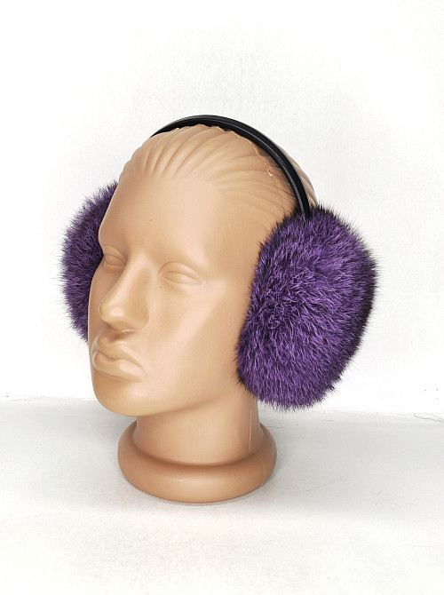 Хутряні навушники дитячі з кролика Темно Фіолетовий Харків - фото 5