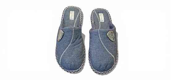 39 розмір капці для хлопчика підлітка домашні закриті шкарпетки сині джинсові Одеса