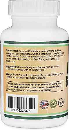 Липосомальный глутатион Double Wood Supplements Liposomal Glutathione 500 mg 60 capsules Луцк