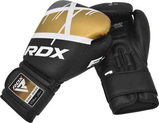 Боксерські рукавиці RDX F7 Ego Black Golden 10 унцій (капа в комплекті) Кам'янське