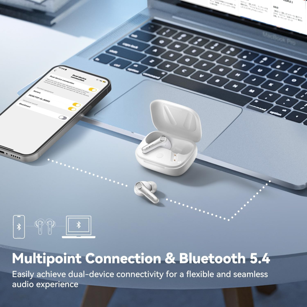 Бездротові навушники EarFun Air Pro 4 White TWS Bluetooth 5.4 з адаптивним ANC, Hi-Res Audio та вологозахистом Київ - фото 9