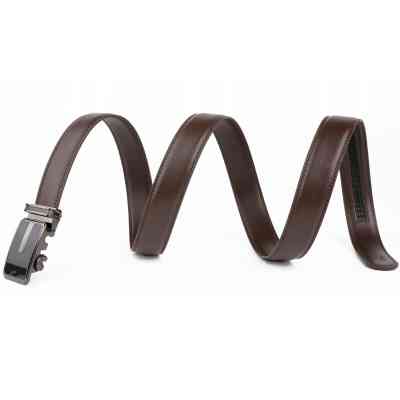 Ремень Vintage Мужской тонкий c пряжкой автомат Коричневый (20308) Винница