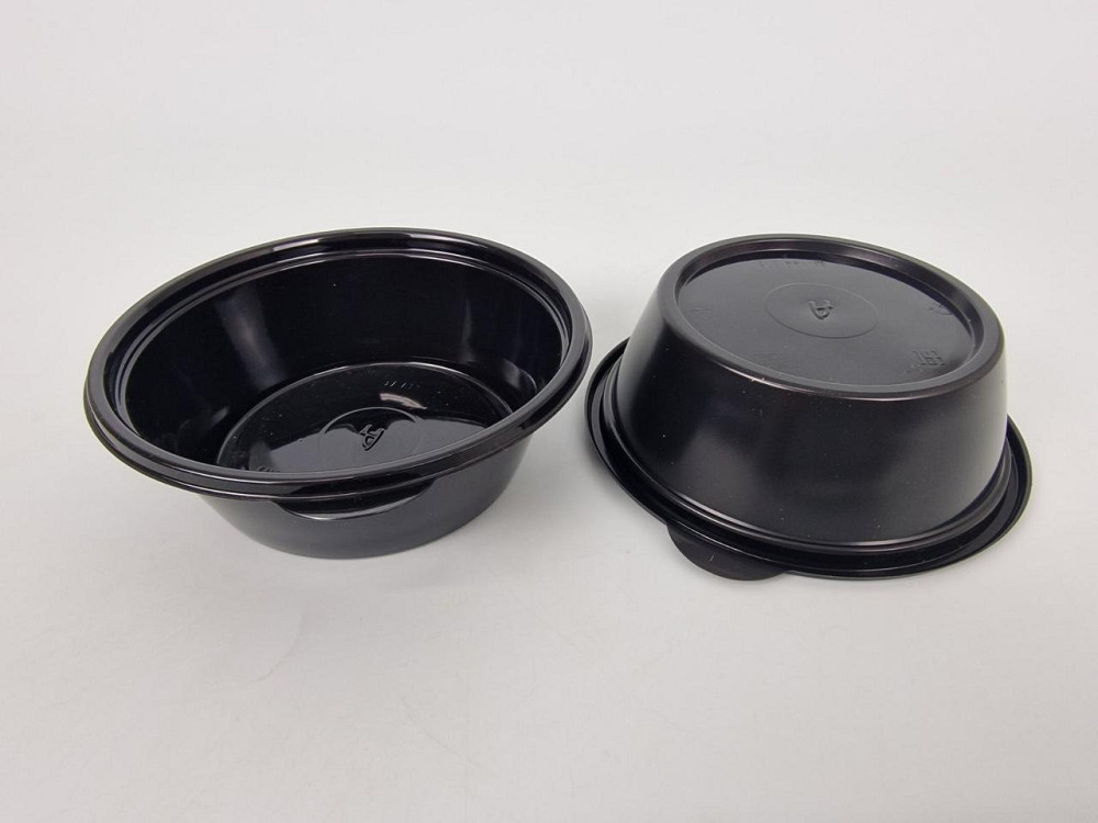 Супниця чорна 375 мл PP (міска) D144 герметичного типу (50 шт.) Харків - фото 1