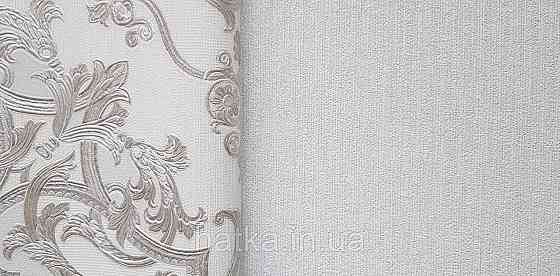 Шпалери вінілові на флізеліні AdaWall Seyyah 1.06х10 однотонні тонкі смуги структурні білі з глянцем Київ
