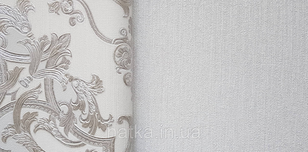 Шпалери вінілові на флізеліні AdaWall Seyyah 1.06х10 однотонні тонкі смуги структурні білі з глянцем Київ - фото 2