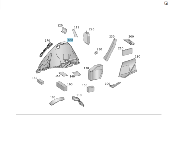 Mercedes-Benz  A1666822462 Шумоізоляція верхньої правої задньої колісної арки ML/GLE W166 GLE Coupe C292 Одесса