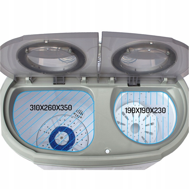 Туристическая стиральная машина 2 камеры до 3 кг с центрифугой Camry CR (8052) 450 Вт Нововолынск - изображение 7