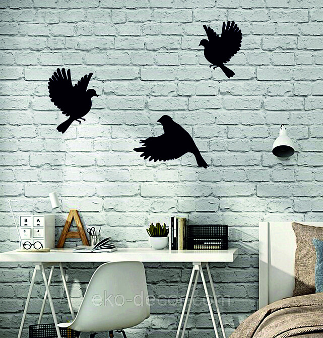 Декоративное настенное Панно «Птичка» Декор на стену(цена за 1шт) 30*21, Черный Киев - изображение 9