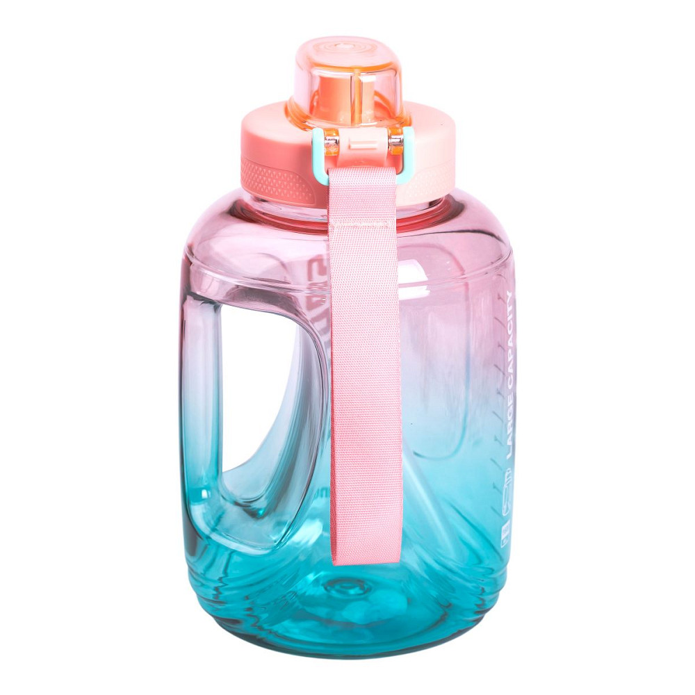 Yiwu Пляшка для води спортивна 1.6 л пластикова з трубочкою з ремінцем 22 см Рожева HP-14-35P Коломия - фото 4
