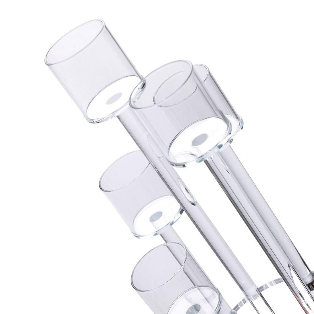 Підсвічник скляний на 5 свічок 16×38 см підсвічник декоративний прозорий на ніжці HP-4-14 Київ - фото 5