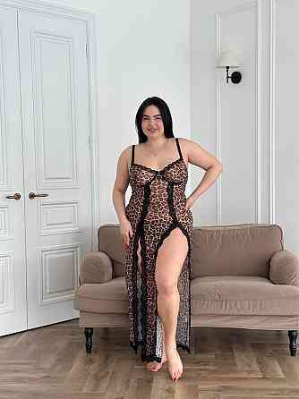 Жіноча нічна леопардова сорочка великих розмірів сукня для сну PLUS SIZE для дому з вирізами  4XL Одеса
