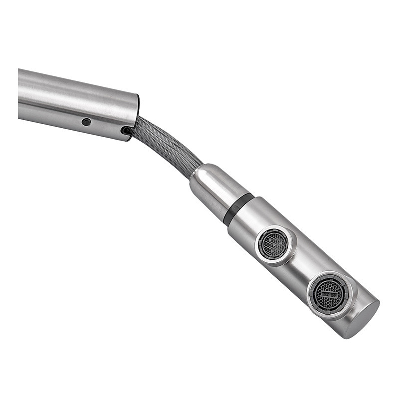 Змішувач для кухні Zerix LUX-024 під осмос з висувною лійкою (нерж. сталь) (ZX5555) Чернівці - фото 2