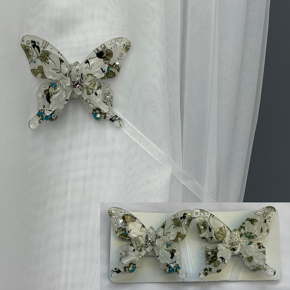 Магніти для штор і гардин Метелик Люсі набір 2 шт Хакі (81-171) Київ - фото 1