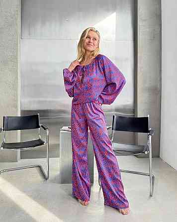 Женский шелковый костюм Синий S Харьков