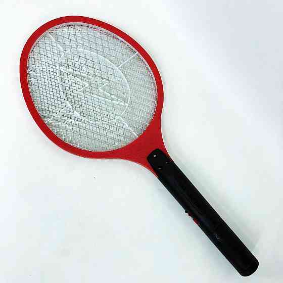 Мухобойка электрическая от насекомых, Аккумуляторный уничтожитель комаров, мошек, мух. Цвет: красный XI-11 Львов