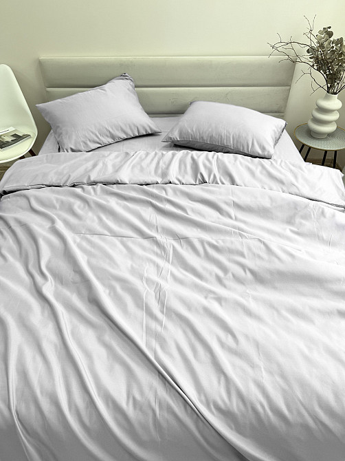 Ecotton Комплект постільної білизни Ecotton двоспальний 180х215 см однотонний світло-сірий Ligh Коломыя - изображение 2