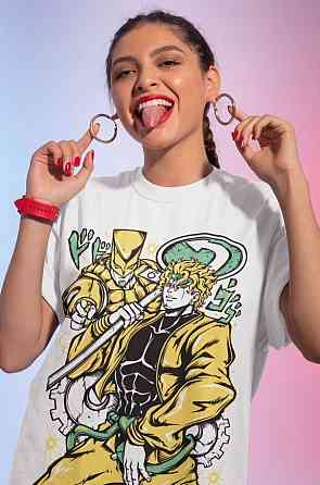 Футболка аниме Джоджо Бизарре Адвентуре Дио оверсайз (S/M/L) Черний AnimeJ0897 Днепр