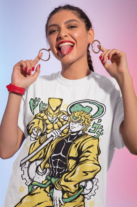 Футболка аниме Джоджо Бизарре Адвентуре Дио оверсайз (S/M/L) Черний AnimeJ0897 Днепр - изображение 2