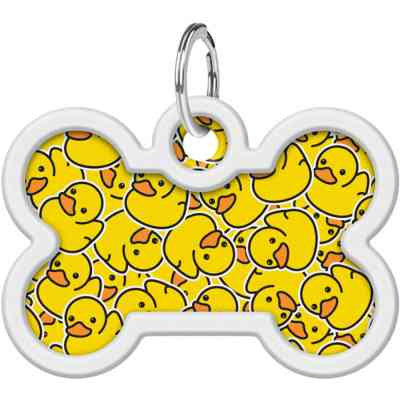 Адресник для тварин WAUDOG Smart ID з QR паспортом "Качечки", кістка 40х28 мм (0640-0204) Вінниця