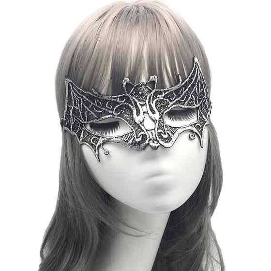 Маска із тканини на обличчя Кажан 24 на 9 см сріблястий Київ