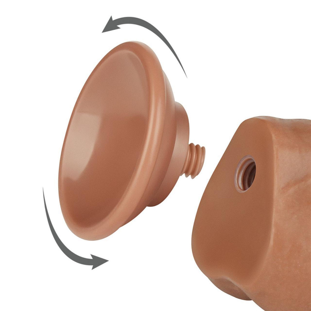 Фалоімітатор з мошонкою 7.5'' Sliding Skin Dual Layer Dong Brown Sex Aura Київ - фото 7