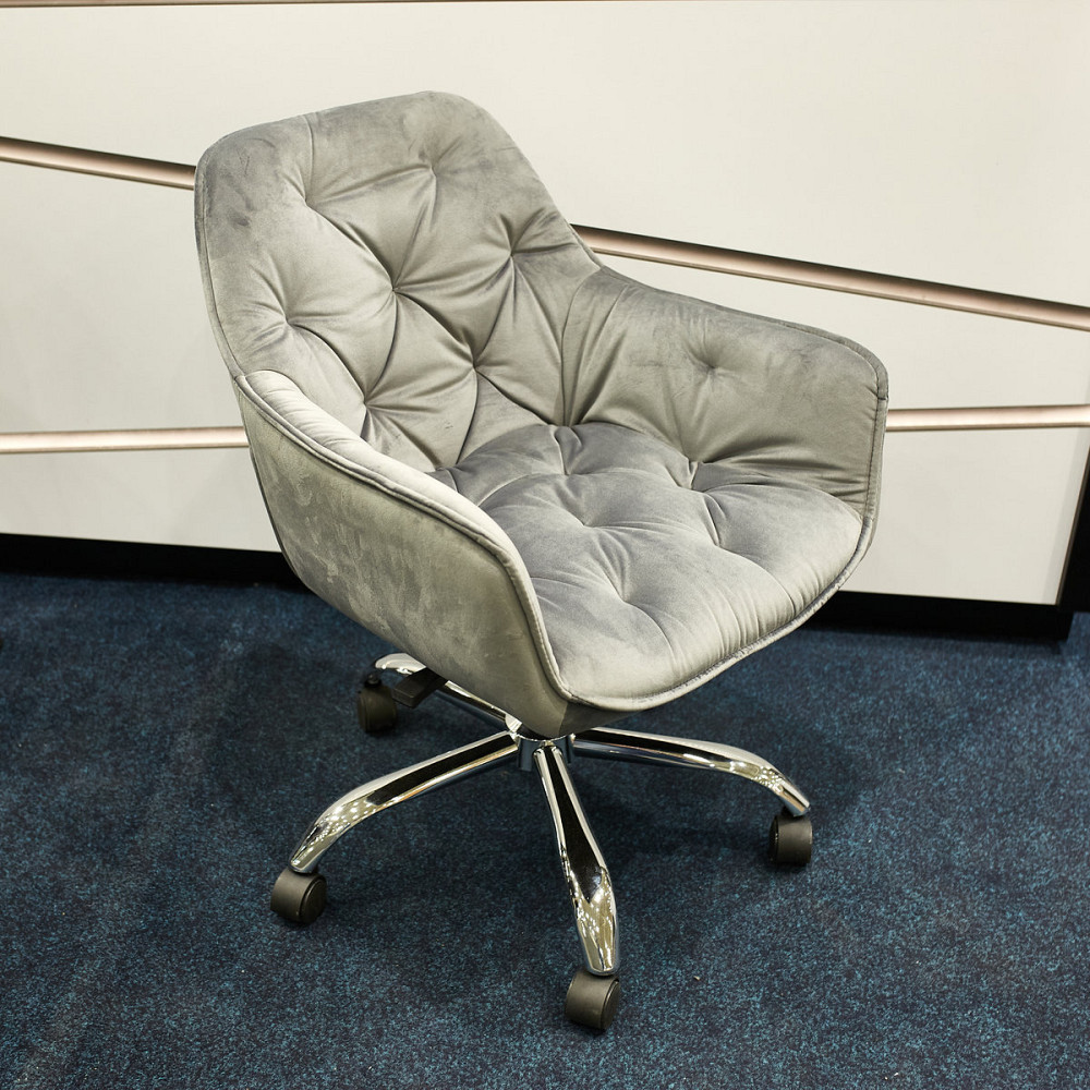 Крісло поворотне Q-190 VELVET сіре BL.14 Днепр - изображение 6