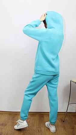 Костюм женский теплый спортивный на флисе кофта на змейке Голубой 42/44 Харьков