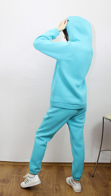 Костюм жіночий теплий спортивний на флісі кофта на блискавці Блакитний 42/44 Харків - фото 5